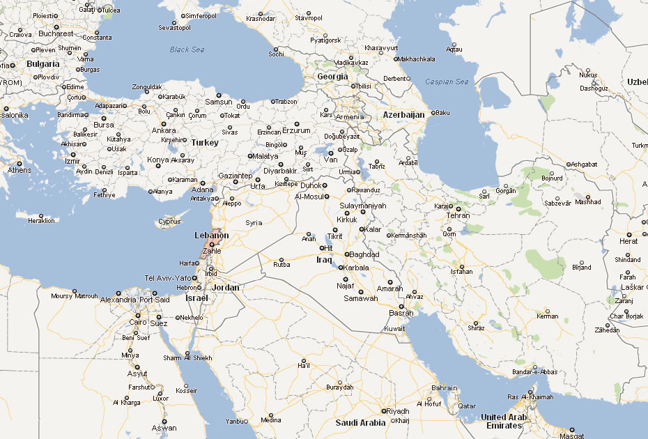 carte du liban milieu est